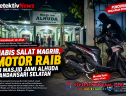 Habis Salat Magrib, Motor Raib di Masjid Jami Alhuda Pandansari Selatan